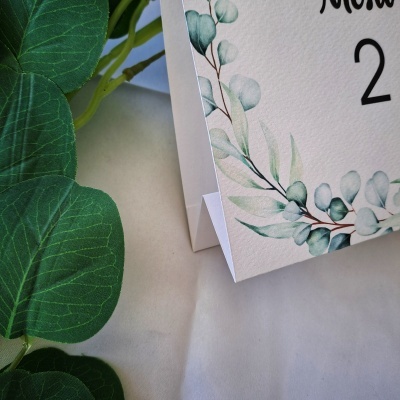 Marcador de mesa Eucalipto