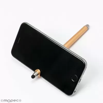 Caneta dourada com saco e laço