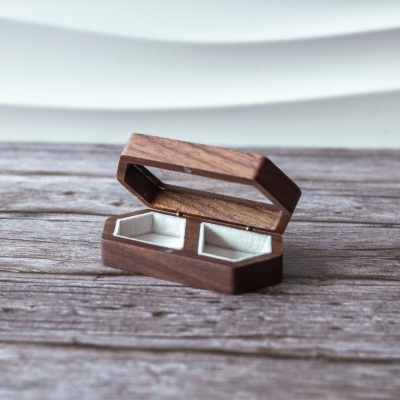 Caixa de madeira para alianças "Always & Forever"