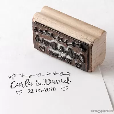 Carimbo retangular "nome e data"