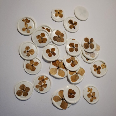 Lacre autoadesivo com flor seca