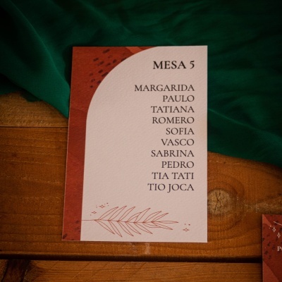 Cartão Seating Plan Terracotta