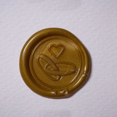 Lacre autoadesivo Alianças com coração