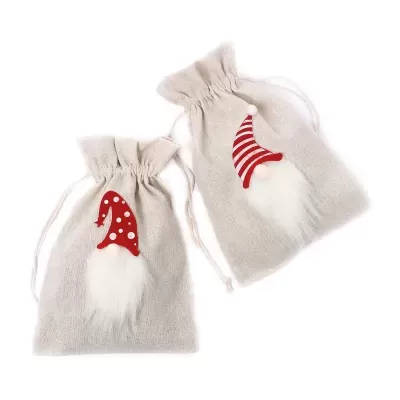 4 Bolsas bege Gnomos vermelhos