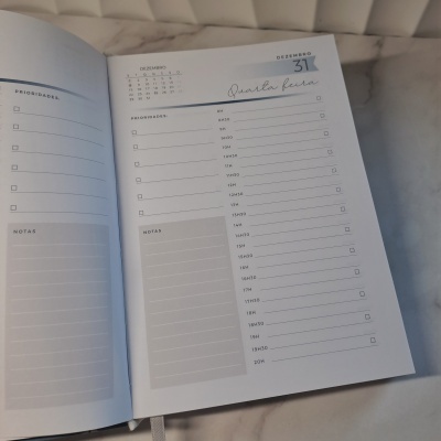 Agenda diária azul 2026