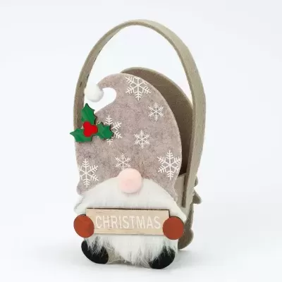 Cesto de feltro com Gnomo