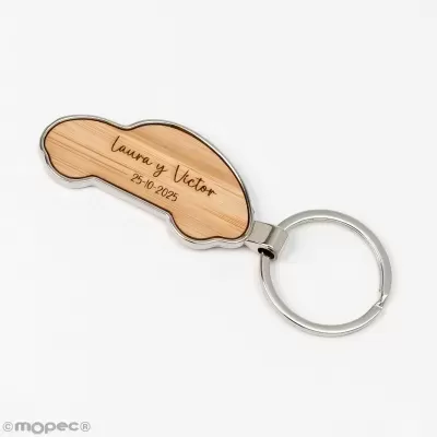 5 Porta chaves Carro em bambu e metal