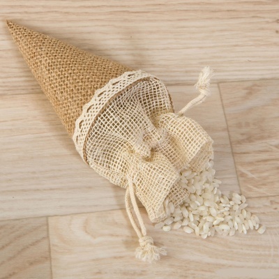 12 Cones de juta com fecho