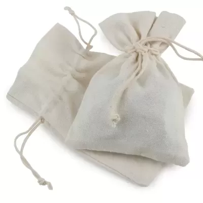 12 Sacos de algodão marfim (10x14cm)