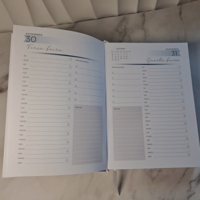 Agenda diária azul 2026