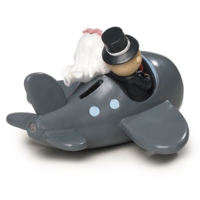 Noivos Pit & Pita no avião