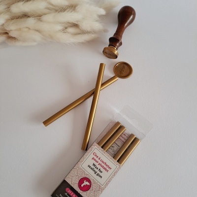 Caixa com 6 barras Lacre Dourado