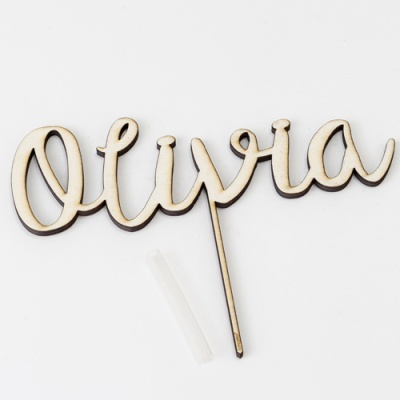 Nome em madeira, simples