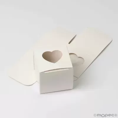 25 Caixinhas cubo com coração transparente