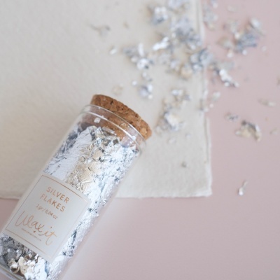 Frasco de 3g de "flakes": Prata