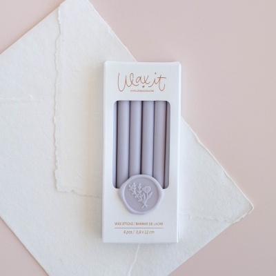 Caixa com 6 barras lacre, cor BERRY