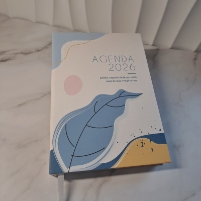 Agenda diária azul 2026