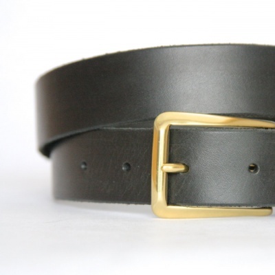 Black leather belt