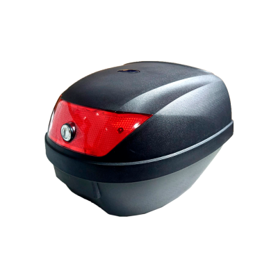 Top case preto mate com reflector vermelho e fechadura prateada