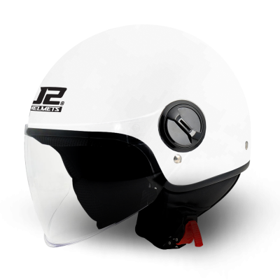 Capacete de moto aberto branco com viseira