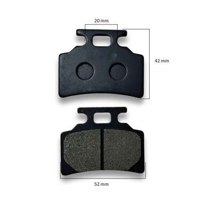 Pastilhas de travão pretas com medidas indicadas