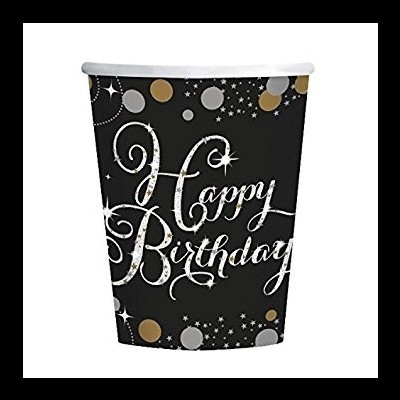 Copos Happy Birthday Black