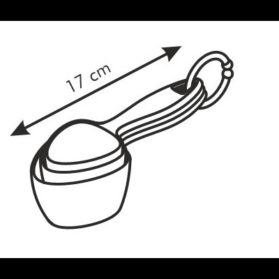 Colher medidora de 17 cm em ilustração a preto e branco