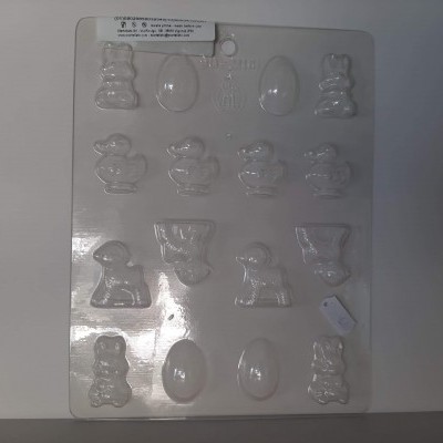 Molde para chocolate ovos, coelhos, pintos e carneiro