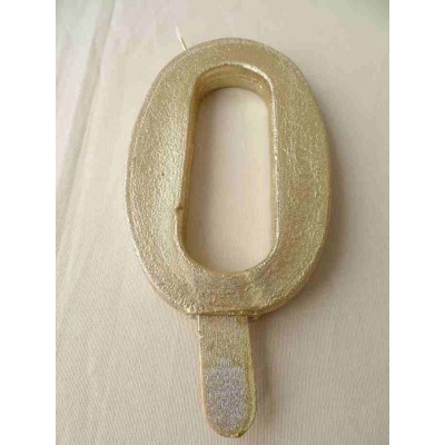 Vela nº0 Dourada - 9,5cm