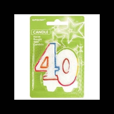 Vela em forma de números 40 em embalagem verde