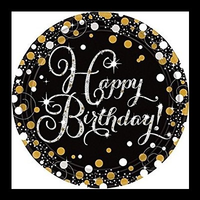 Pratos Happy Birthday Black