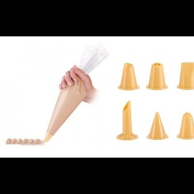 10 Sacos Pasteleiro 30cm   6 Bicos Pasteleiro