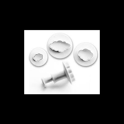 Conjunto de cortadores de massa em plástico com formato de nuvem