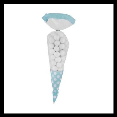 Sacos Triângulo Azuis c/ Bolinhas Brancas