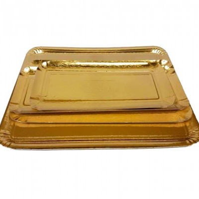 Travessas  retangulares dourado cartão