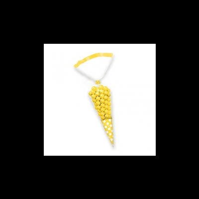 Sacos Triângulo Amarelo c/ Bolinhas Brancas