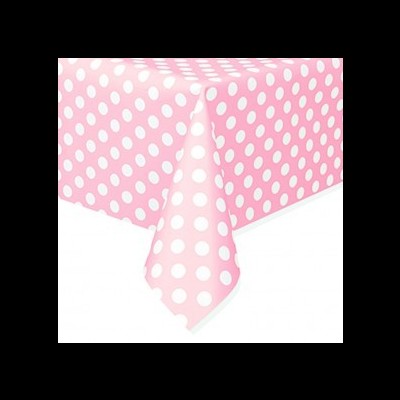 Toalha Rosa c/ Bolinhas Brancas