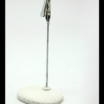 Suporte para notas branco em forma de coração com clip metálico