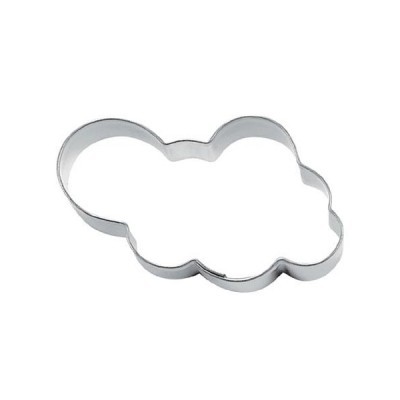 Cortador de biscoitos em metal prateado em forma de nuvem