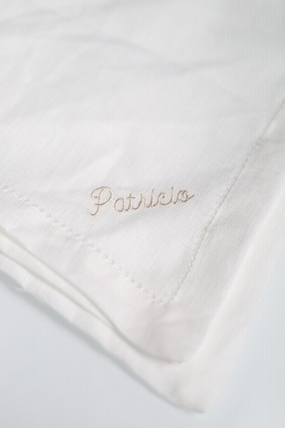 Guardanapo de linho Perola com ponto Ajour (Personalizável) (50x50)