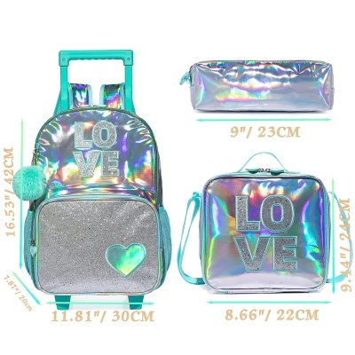 Pack Trolley Escolar Love Green