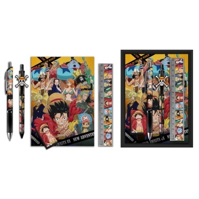 Caixa com material escolar One Piece