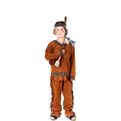 Fato de índio castanho para menino