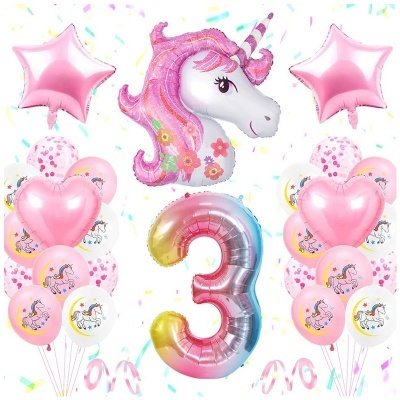 Kit aniversário balões Unicorn