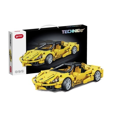 GIROS ENCAIXES 8+ TECHNIC RACING CAR PULLBACK AMARELO