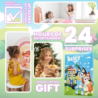 Calendário de advento infantil Bluey e Bingo