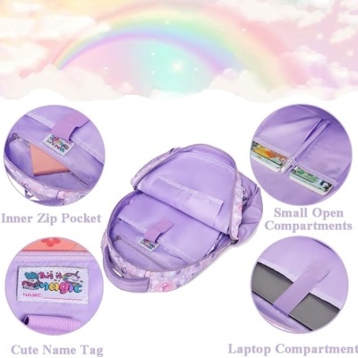 Conjunto Escolar Gatinha - Mochila + lancheira + porta-lápis