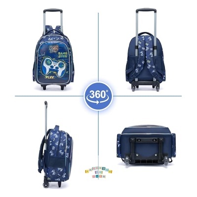 Conjunto Escolar Trolley Gamer - Trolley + lancheira + porta-lápis