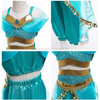 Fato de Jasmine com acessórios + peruca - Aladdin