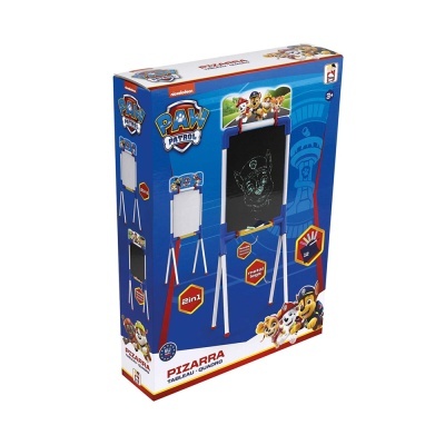Caixa azul de brinquedo PAW Patrol com pizarra 2 em 1